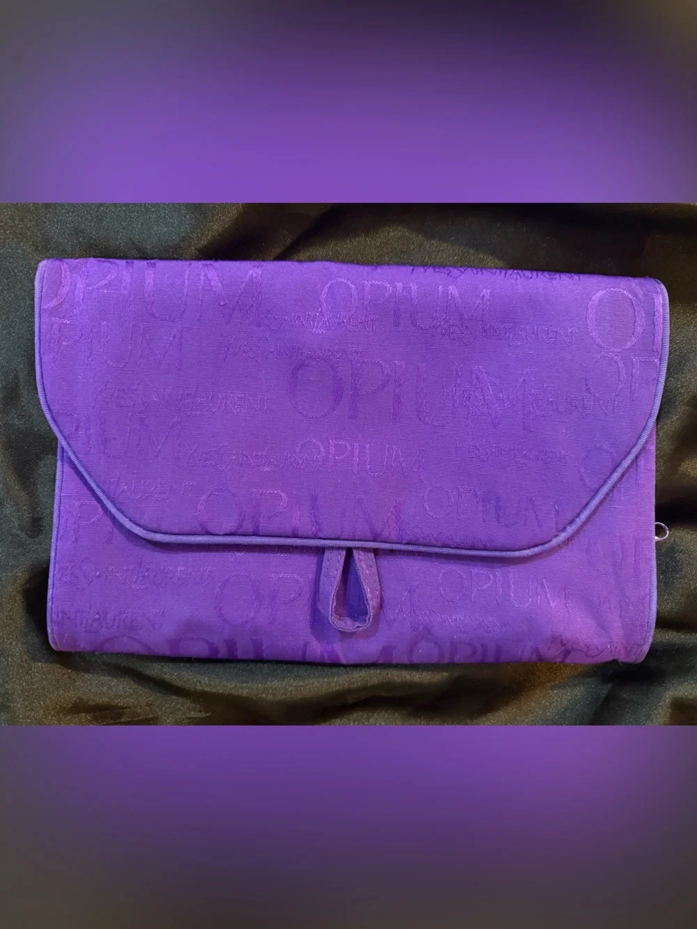 Yves Saint Laurent -Purple Logo Jacquard Clutch/Cosmetic tri fold travel bag